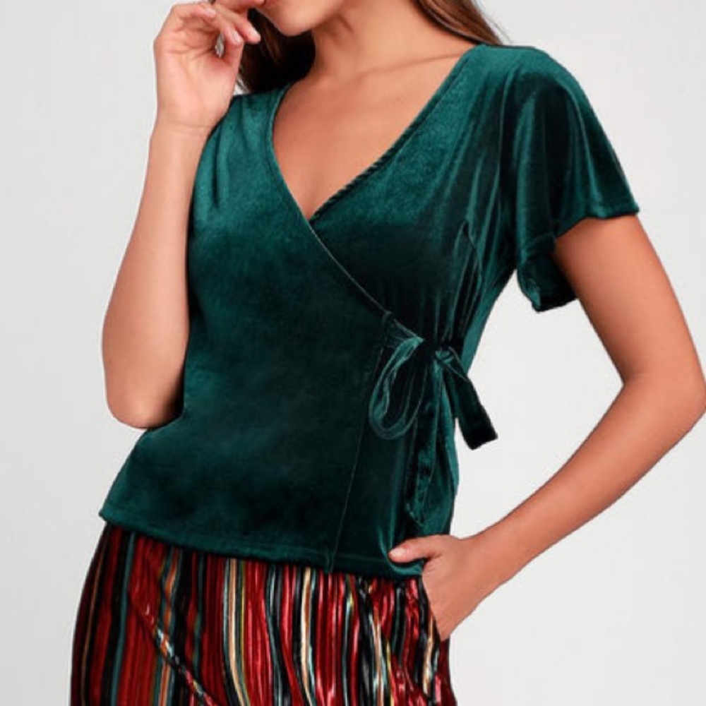 Velvet Wrap Top